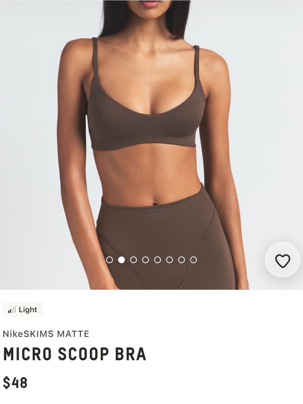 Nike SKIMS Matte Micro Scoop Bra - dark Sepia